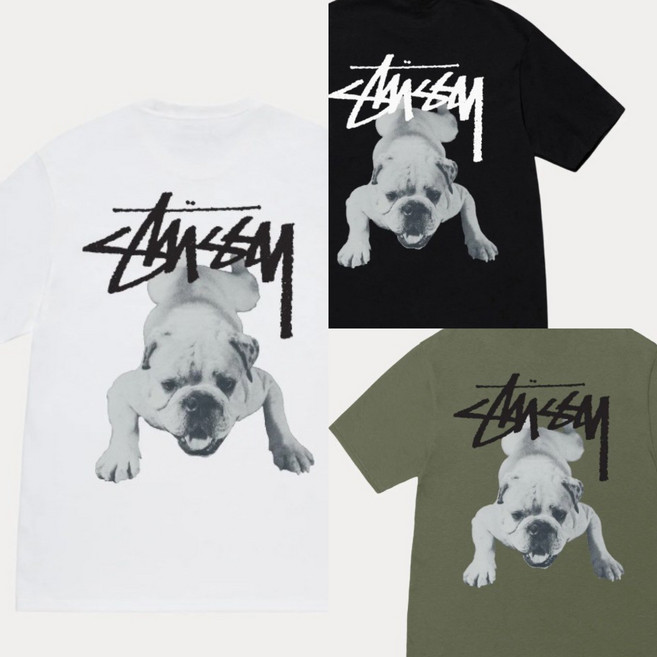 [ ] 스투시 반팔 STUSSY STOCK DOG TEE3종(BLACK/WHITE/OLIVE/빅사이즈 보유)