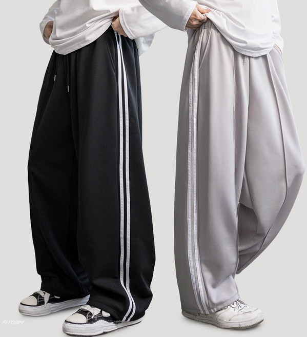 FITOJIM 남자 트레이닝바지 트랙 와이드팬츠 츄리닝 바지 2종세트