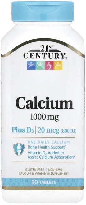 21st Century 칼슘 플러스 D3 1000mg 90정, 1개 - 쿠팡