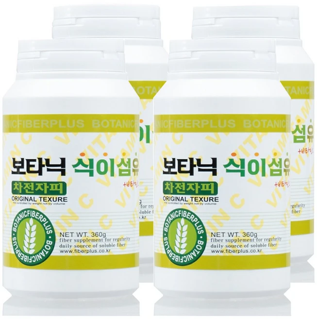 보타닉 화이버 쾌군 차전자피 식이섬유 비타민C 360g 4통, 4개 - 쿠팡