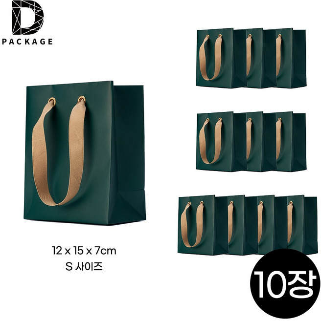 탄탄한 무지 쇼핑백 선물용 종이백 10p, 카키