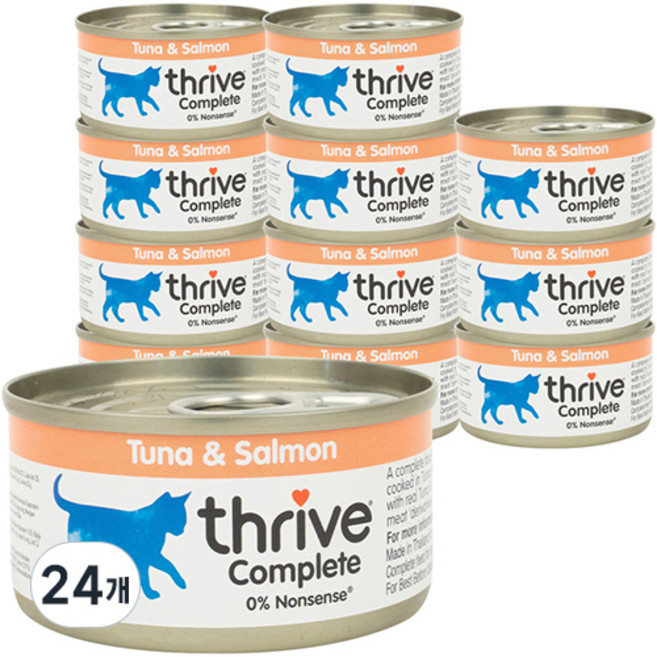 쓰라이브 컴플리트 그레인프리 고양이 주식캔, 참치, 75g, 24개