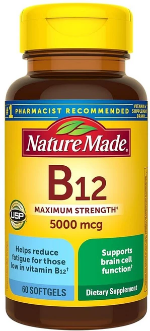 네이처메이드 맥시멈 스트렝스 비타민 B12 5000mcg 60정, 1개 - 쿠팡