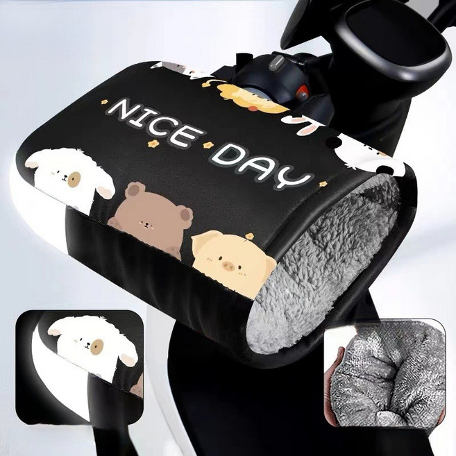 쁘띠꼬모 전동킥보드 스노우 쉴드 오토바이 방한 장갑 토시 핸들워머 기모 핸들커버 GX5101842, 프리사이즈, 사진 색상 02, 1세트