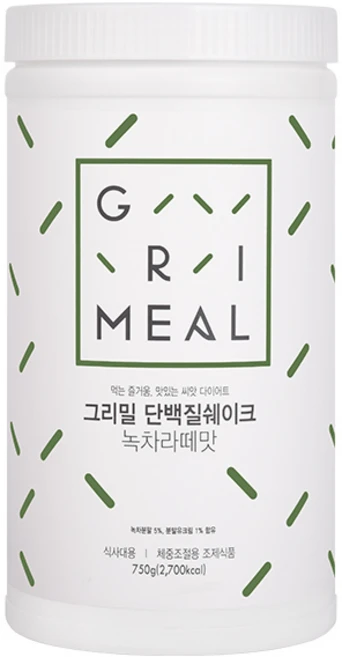그리밀 단백질쉐이크 녹차라떼맛, 750g, 1개 - 쿠팡