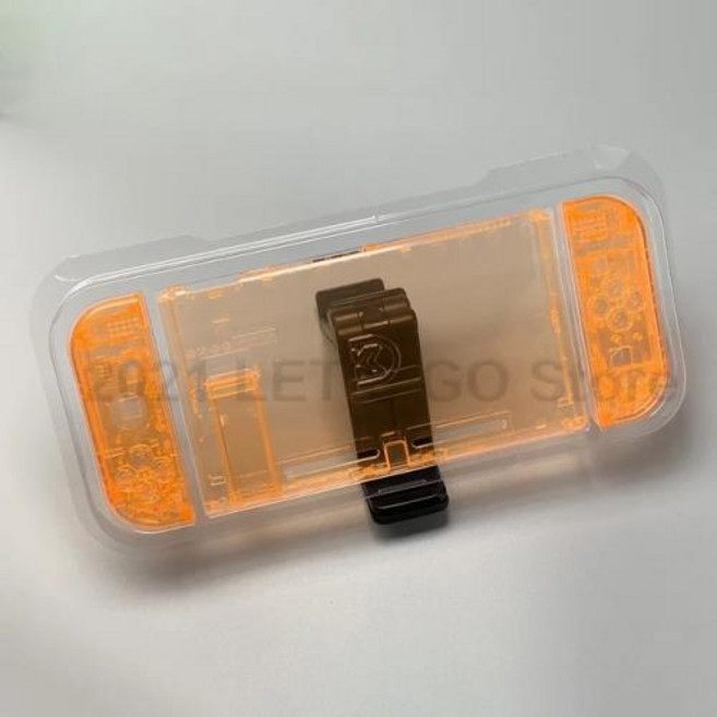 닌텐도 스위치 라이트 하우징 신제품 DIY 교체용 쉘 투명 케이스 세트 콘솔 및 조이콘 액세서리, 1개, 7) Transparent Orange, 없음