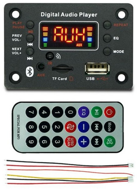 MP3 플레이어 모듈 Bluetooth 호환 JQ-N95 전원 증폭기 디코더 보드 앰프 자동차 FM 라디오 모듈, 그림처럼, 01 As Shown