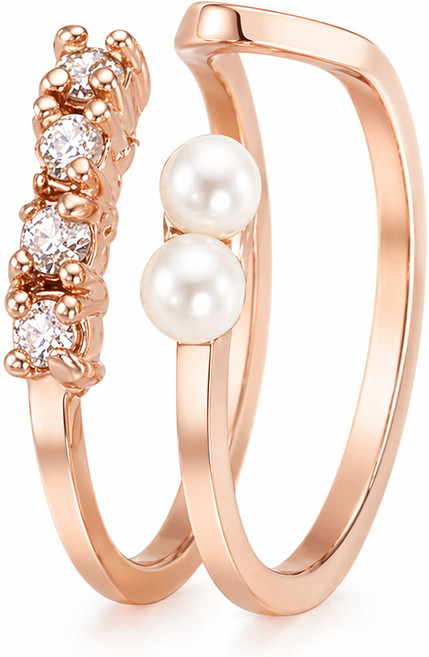 레베르 데일리 여성 트렌디 레이어드 브라스 이어커프