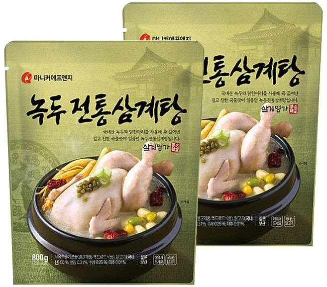 마니커 삼계명가 녹두 전통삼계탕 800g 묶음 2개