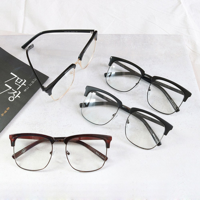 4컬러 남자 여자 완전 큰 오버사이즈 빅사이즈 하금테 안경 안경테