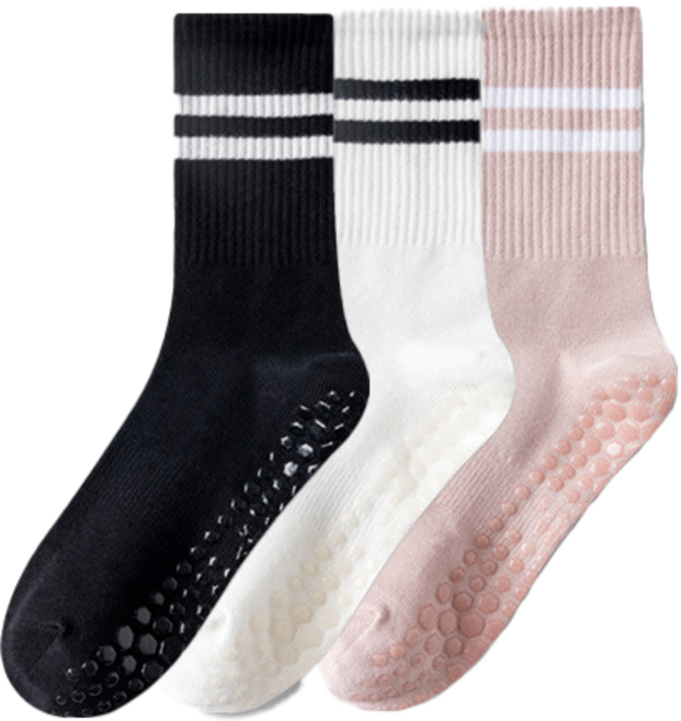 로멜로 여성용 논슬립 필라테스 요가 헬스 스포츠 양말 세트