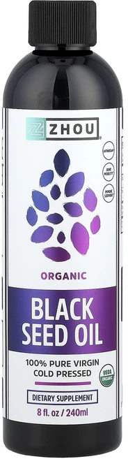 Zhou Nutrition 유기농 100% 순수 버진 블랙 시드 오일 저온 압착 8 fl oz (240 ml), ZhouNutrition유기농100순수버진블랙시드오일저, 1개, 240ml - 쿠팡