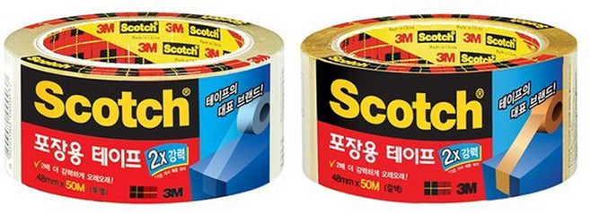 3M 스카치 두배 강력한 포장용 테이프 3615R, 투명, 1개