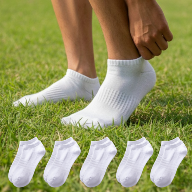 남성 두꺼운 스포츠양말 이중쿠션 러닝 등산 단목 5켤레