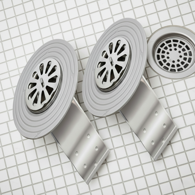 조빈니타 악취차단 가정용 하수구 트랩, 2개, 그레이