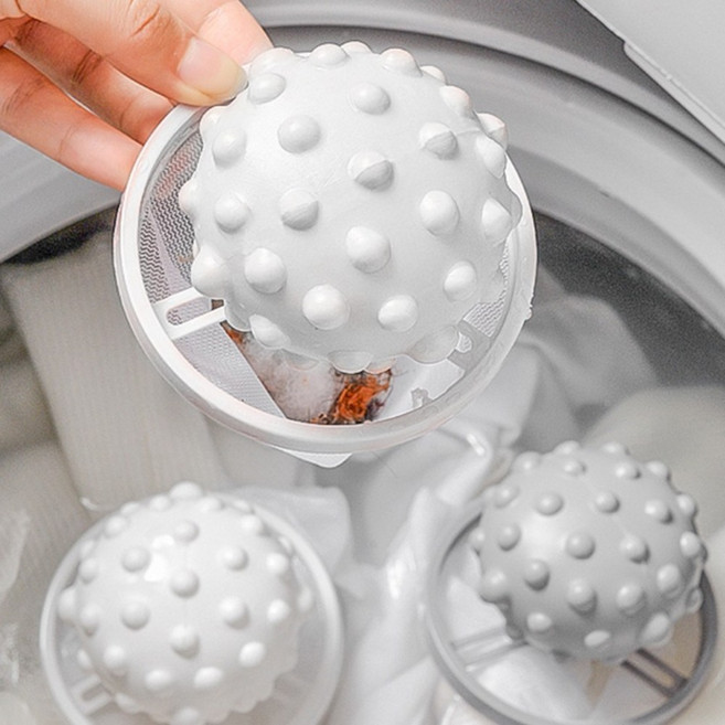2in1 도깨비 먼지제거 세탁볼 엉킴방지 세탁볼 먼지거름망 엉킴방지볼 먼지제거거름망, 1개, 화이트