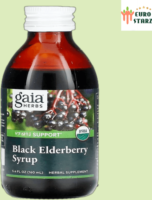 엘더베리효능 가이야 허브 블랙엘더베리 시럽 160ml 돌아기아연 유아식단, 1개