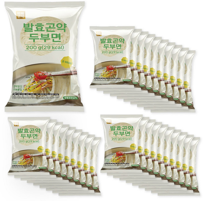 100g당 14.5kcal 빼빼곤약 발효곤약두부면 200g x 30팩, 30개