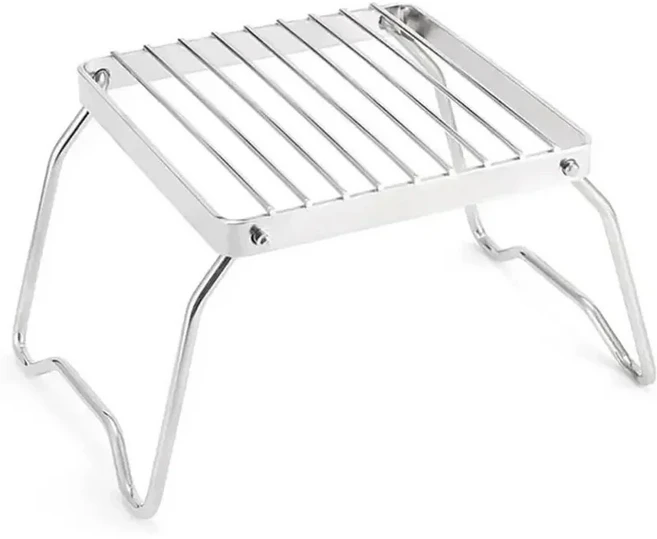 야외 스테인레스 스틸 스토브 홀더 캠핑 휴대용 접이식 미니 바베큐 랙 세트 냄비 베이킹 트레이, [01] 26x15x12cm, 01 26x15x12cm