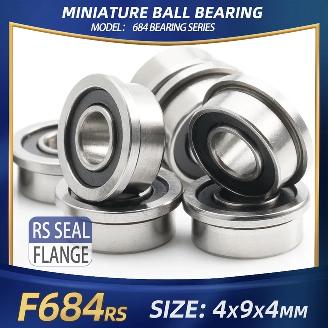 FUSHI 684 2RS 베어링 4x9x4mm 10Pcs 산업용 모터용 오픈 핸드피스 고속, 01 10 개, 05 684RS Flange