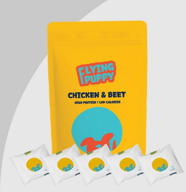 플라잉퍼피 강아지 화식 100g x 5팩 500g, 1세트, 닭