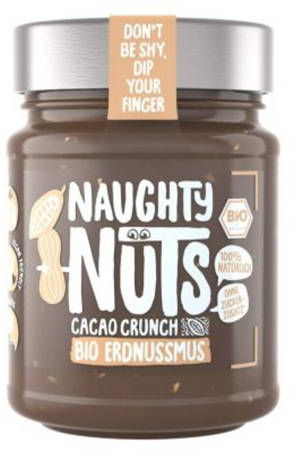 Naughty Nuts 노티 너츠 유기농 아몬드 버터 시나몬 롤 | 아몬드와 함유 100 자연산 및 비건 팜유와 설탕 무첨가 시리얼 토핑으로 이상적 250g, Peanut Crunch Cacao Crunch