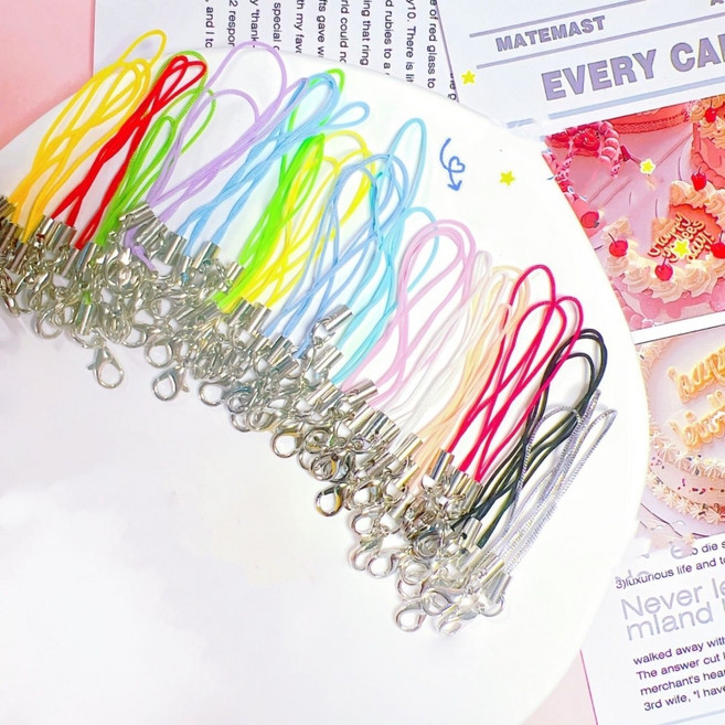 (40p) 핸드폰 줄 40개세트 액세서리 키링 부자재, 혼합, 1세트