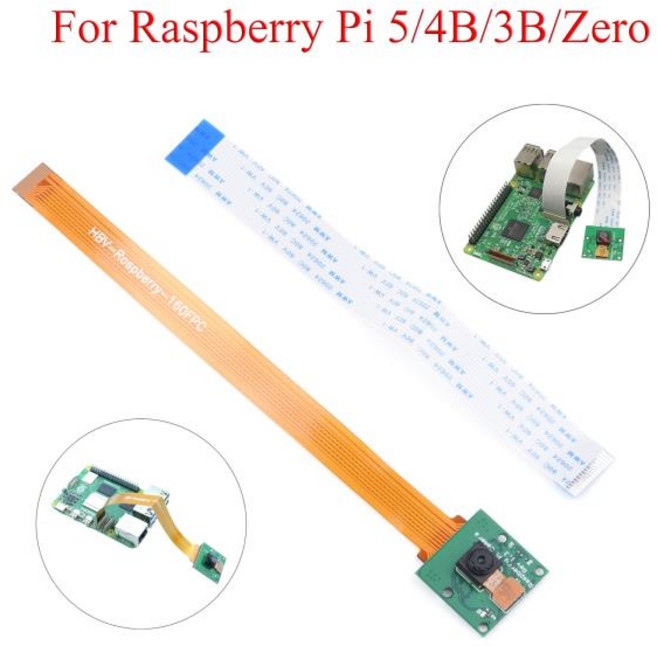 Raspberry Pi 5 카메라 모듈 5MP 웹캠 4B 3B 2B Zero W 교체 가능한 전용 어댑터 케이블 포함, 1개