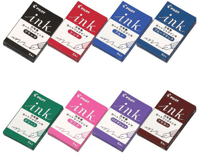 PILOT 빠이롯트 만년필 잉크카트리지 5입 IRF-5S, 핑크