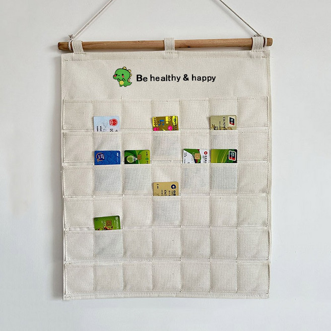 용돈주머니 용돈달력 쿠폰 정리함 벽걸이 카트 카페 명함 쿠폰함 커피 꽂이 거치대 수납함 정리대, 66 공룡 벳 솔리드 카드홀더 42칸, 포켓사이즈 6 6cm, 1개