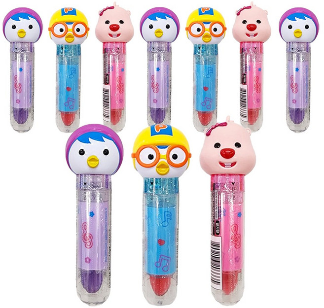 뽀로로 립스틱 모양 캔디 한정행사 10개(5gx10개) 어린이선물장난감사탕