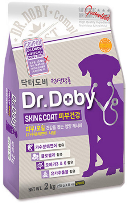 닥터도비 강아지 기능성 사료, 피부/피모, 2kg, 1개