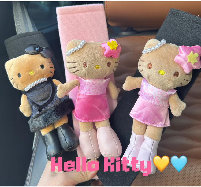 헬로키티 안전밸트 커버, 1개, 핑크패드+핑크드레스