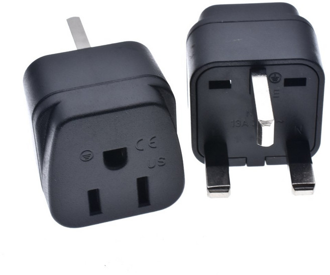 미국-영국 플러그 어댑터 13A 250V 타입 G 변환기 싱가포르 말레이시아 두바이 홍콩 여행, 01 black, 01 UK, 1개