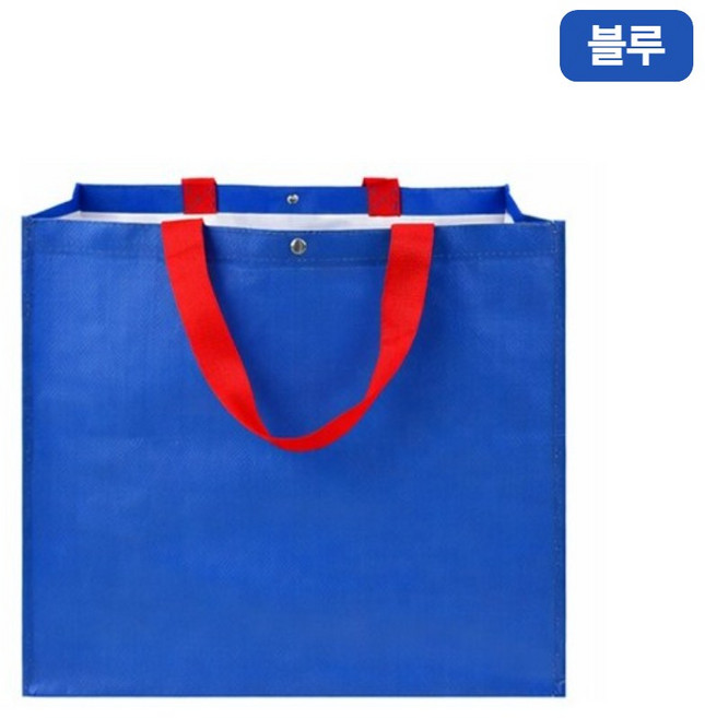 에보윈 무지 리유저블 타포린 멀티백 대형 쇼핑 장바구니 캠핑가방, 1개, 블루