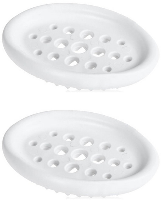 그뤠잇 멀티 실리콘 비누받침대, 화이트, 2개입