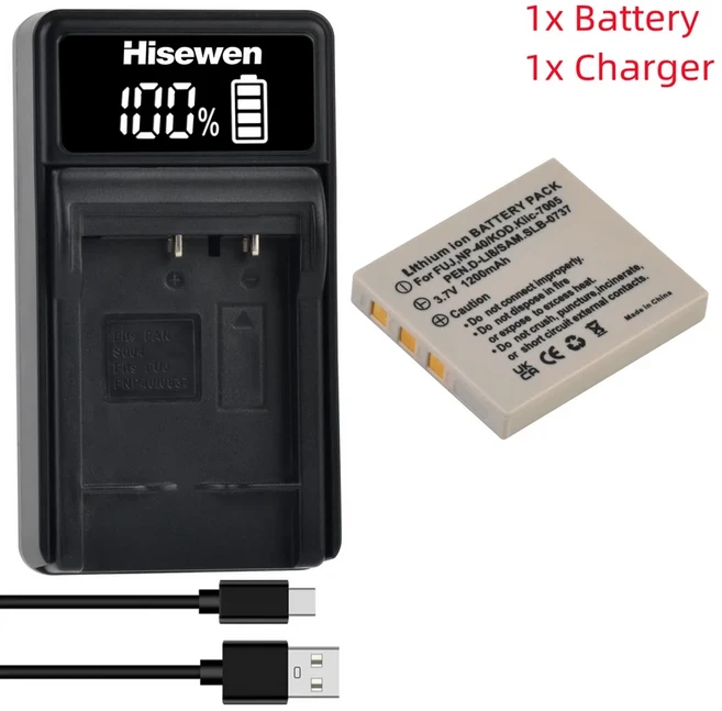 호환 FNP-40 배터리 + 충전기 FinePix Z1, 05 1xBattery 1xCharger