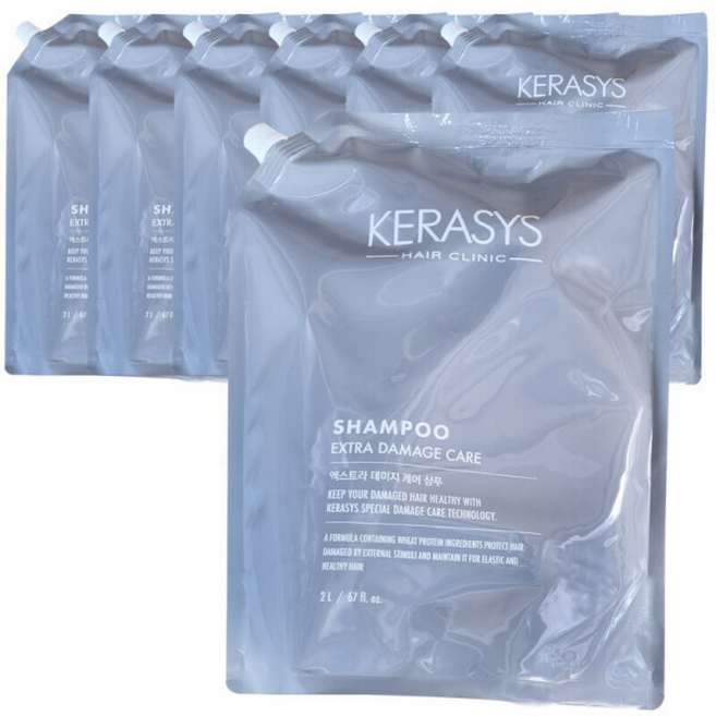 애경 케라시스 엑스트라 데미지케어 샴푸 리필 대용량 업소용 (사용기한 27년 3월10일), 1개, 2L