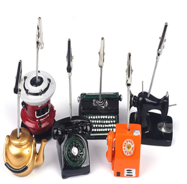 바른 엔틱 빈티지 인테리어 스탠드 메모 집게 미니어처소품, 주전자