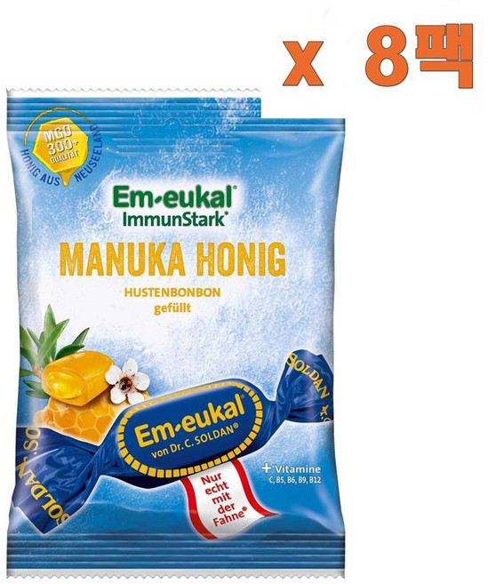 (독일직배) 엠오이칼 스트롱 마누카꿀 허니 캔디 사탕 g 75g 8개 Em-eukal Immune Strong Manuka Honey 75g