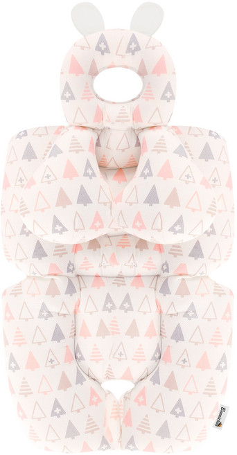 보니숑 짱구베개 + 목베개 일체형 사계절 유모차라이너, 캔디트리핑크, 1개