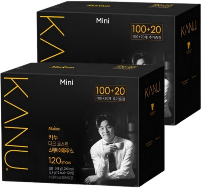 맥심 KANU Mini 다크로스트 스위트아메리카노 3그램 X 240스틱 달콤한 아메리카노, 3g, 120개입, 2세트