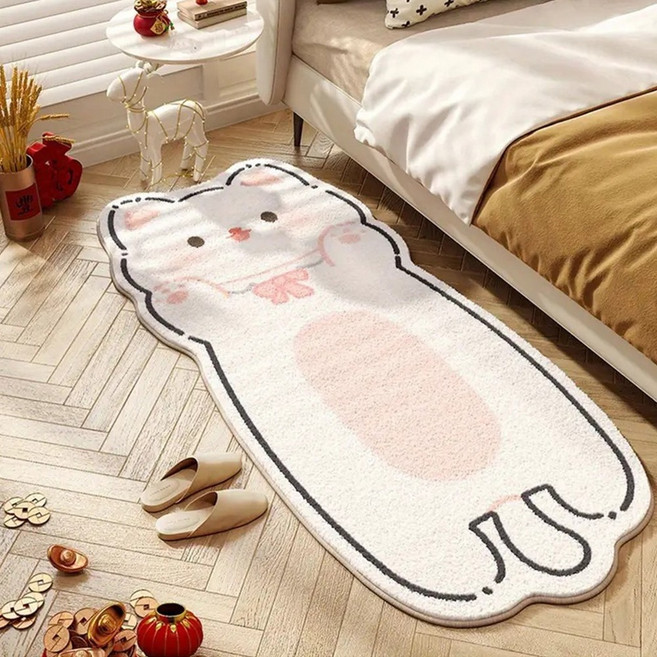 침대 밑 러그 발매트 귀여운 캐릭터 고양이 오리 토끼 침실 현관 매트