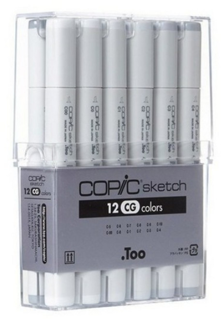코픽 스케치마카 쿨그레이 웜그레이 세트, 웜그레이 12색  세트 1개, 1통, 2개