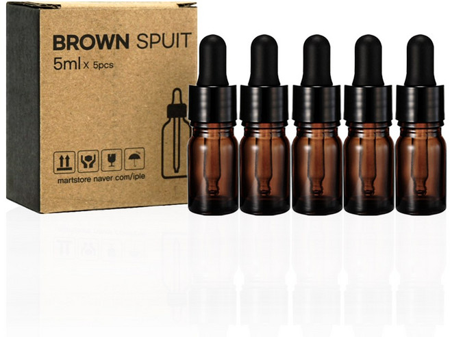 닥터보틀 갈색병 스포이드 유리용기, 스포이드 5ml, 5개, 브라운