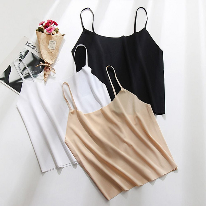 아이스실크나시 여자 끈나시 브라탑 런닝 브라 크롭