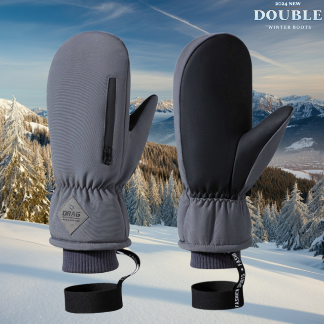 더블파이브 보드장갑 방수 방한 벙어리 스키장갑, 그레이(gray-ob), 1개