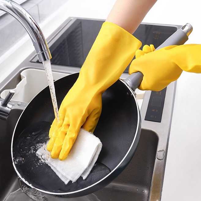 별숲 공업용 두꺼운 질긴 라텍스 고무장갑, 5개, 중(M), 옐로우