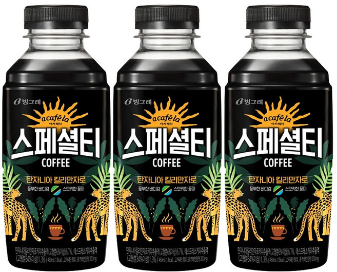 빙그레 아카페라 스페셜티 탄자니아 킬리만자로, 460ml, 3개