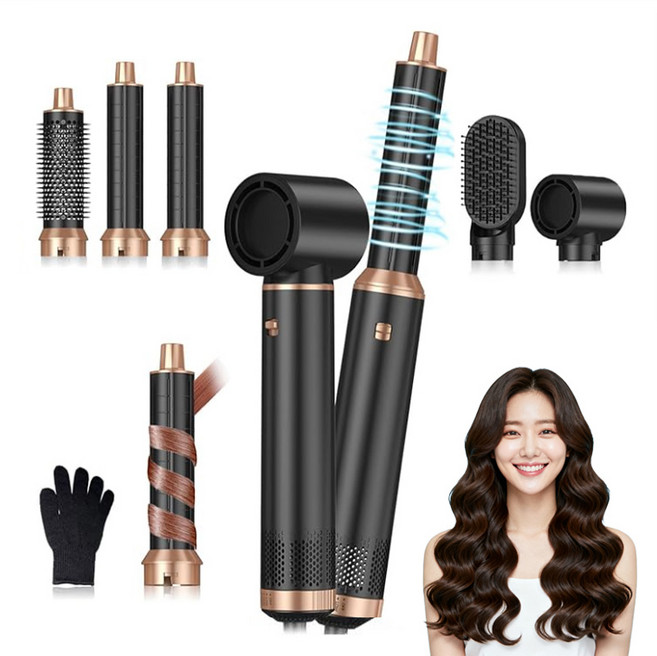 퀸코리 드라이기 5in1 BLDC 헤어 스타일러, 블랙, 5종 세트